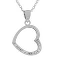 thumbnail image 1 of 925 Sterling Silver Open Heart Love Charm CZ Pendant Necklace, 1 of 3
