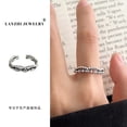 thumbnail image 1 of 925 Sterling Silver Open Middle Finger Knuckle Thumb Rings for Women Adjustable Size 4-7, 1 of 9