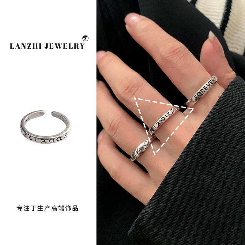 925 Sterling Silver Open Middle Finger Knuckle Thumb Rings for