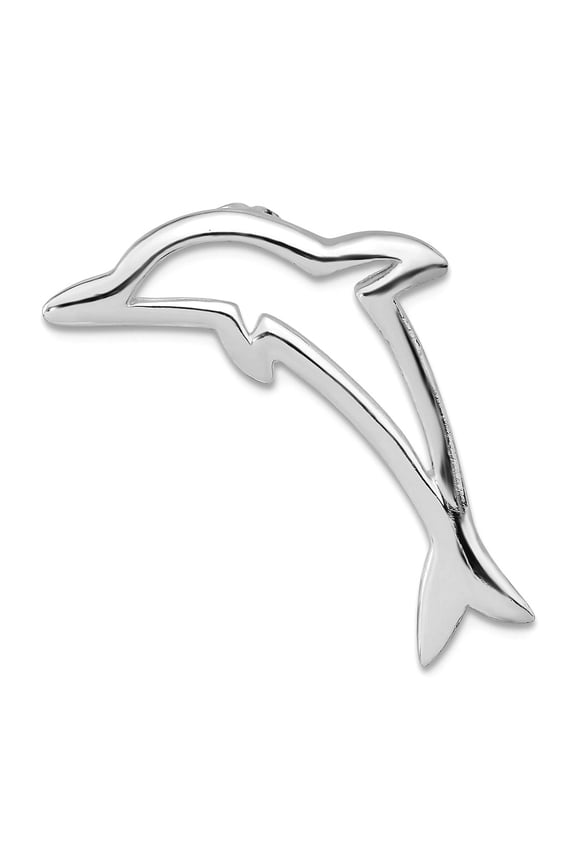 925 Sterling Silver Open Polished Dolphin Chain Slide 26.25x30.8mm Wide Chain Necklace for Women and Men