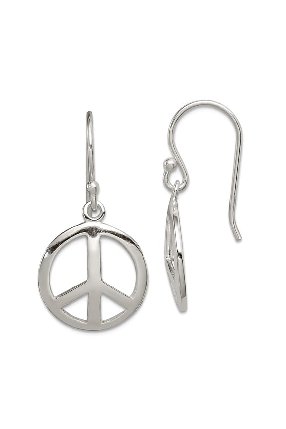 925 Sterling Silver Open Shepherd hook Polished Peace Long Drop Dangle Earrings 29x15mm Wide Dangle Earring for Women