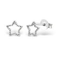 thumbnail image 1 of 925 Sterling Silver Open Star Beaded Stud Earring, 1 of 2