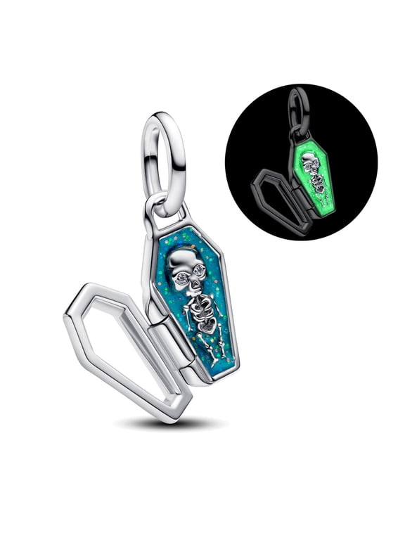 925 Sterling Silver Openable Glow-in-the-dark Coffin Charm for Bracelet Charms Bangle Pendant Jewelry