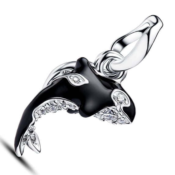 925 Sterling Silver Orca Dangle Charm for Bracelet Charms Bangle Pendant Jewelry