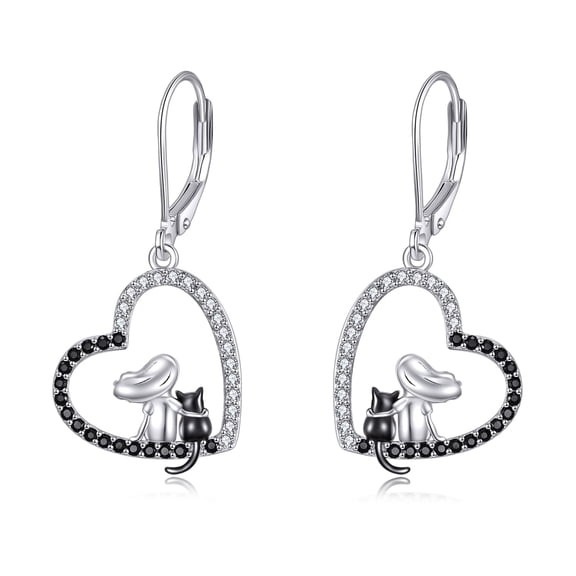 925 Sterling Silver Cat Earrings for Women