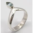 thumbnail image 1 of 925 Sterling Silver Original Cut Blue Topaz Gemstone Inexpensive Ring Size 9.5, 1 of 3
