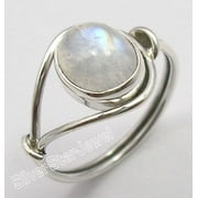 SILVERSTARJEWEL 925 Sterling Silver Original Oval Rainbow Moonstone Bestseller Ring Size 5.5