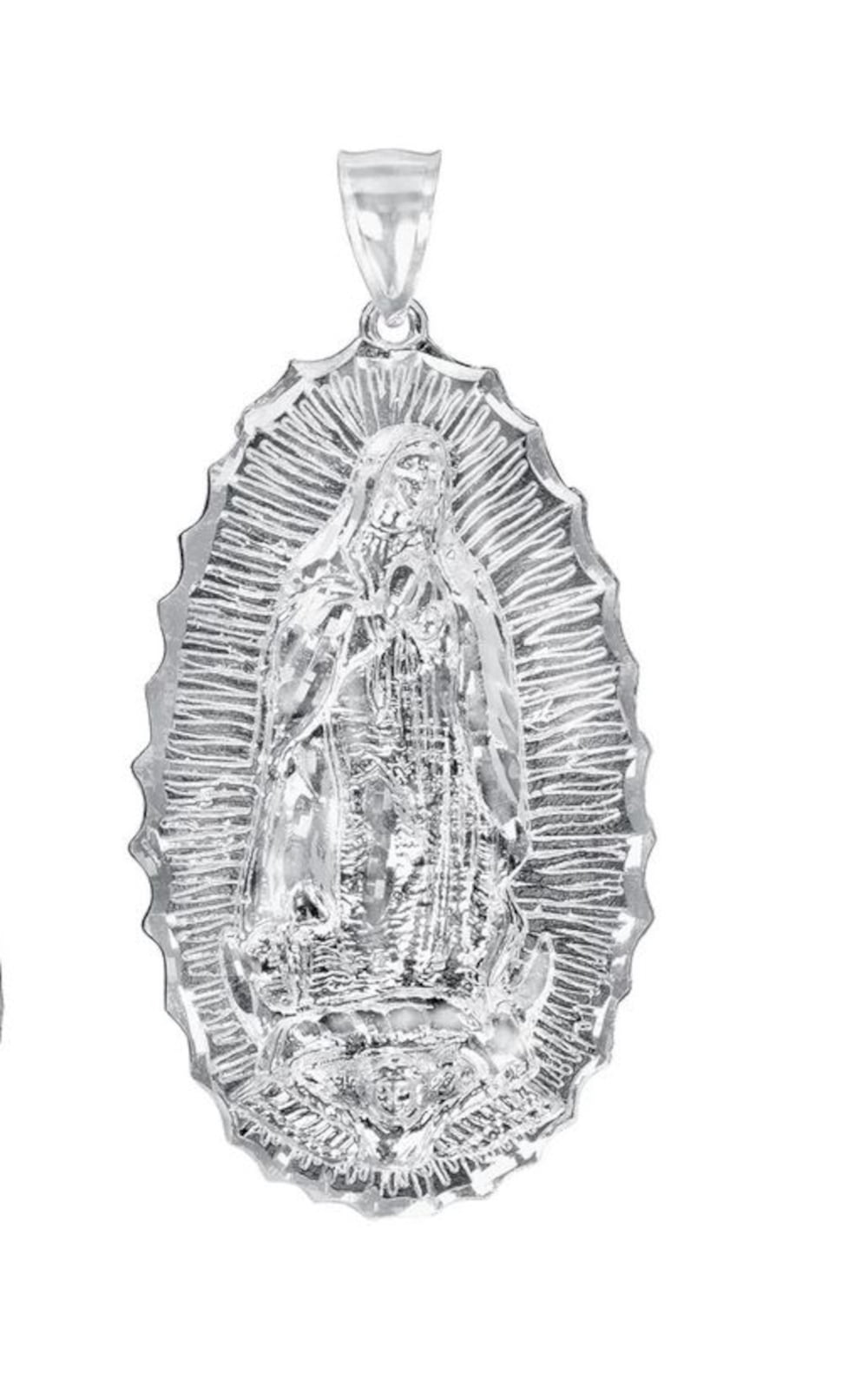 925 Sterling Silver Our Lady of Guadalupe Virgin Mary Medallion Pendant ...