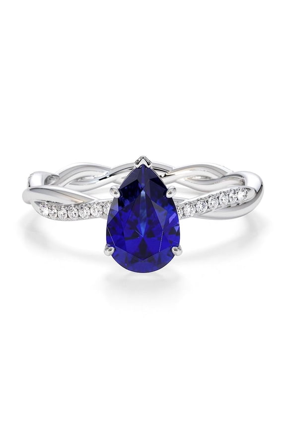 925 Sterling Silver Oval 1.00 Ctw Tanzanite Gemstone Solitaire with Twisted Band Women Promise Ring – Designer Wedding Engagement Rings