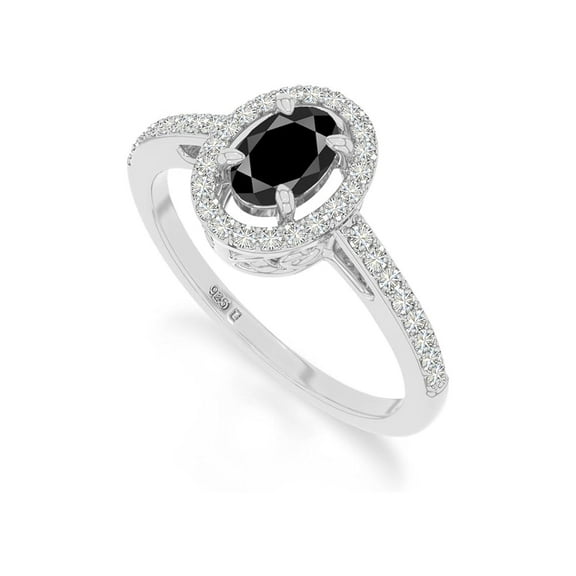 925 Sterling Silver Oval 1 Ctw Black Spinel Solitaire Accents Women Wedding Ring – Engagement Stackable Rings, Gift For Her_10