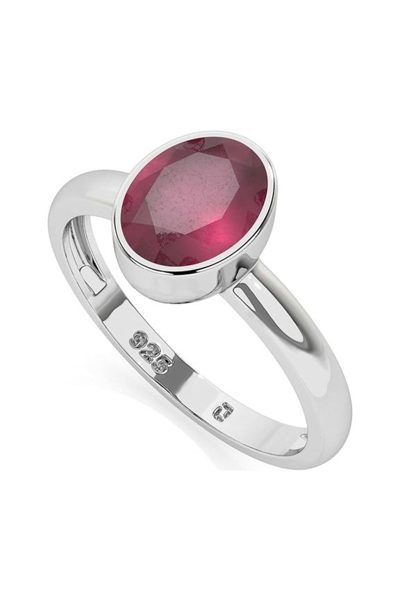 925 Sterling Silver Oval 1 Ctw Ruby Gemstone Solitaire Women Wedding Ring– Thanksgiving Gift For Her_6