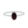thumbnail image 1 of 925 Sterling Silver Oval 8X6 MM Red Garnet Gemstone Stackable Lady Captain's Women Ring Jewelry, 1 of 5