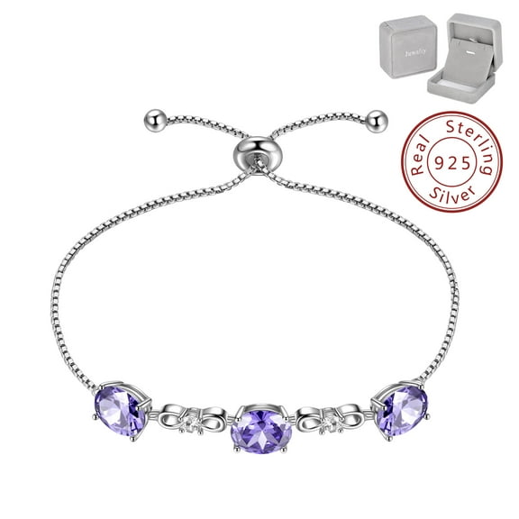 925 Sterling Silver Alexandrite Bracelets June Birthstone Bracelet Women Girls Fine Jewelry Wife Mother Christmas Birthday Valentines Gifts for Her