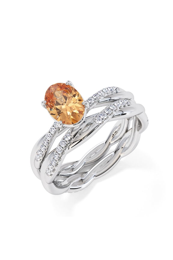 925 Sterling Silver Oval-Cut 1 Ctw Citrine Gemstone Solitaire Accent Stones Rings – Romantic Promise Women Ring Graduation Gift for Her_11