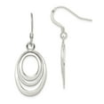 thumbnail image 1 of 925 Sterling Silver Oval Dangle Earrings; for Adults and Teens; for Women and Men, 1 of 1
