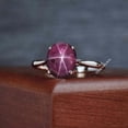 thumbnail image 1 of 925 Sterling Silver Oval Design Ruby Lindy Star Ring for Women Perfect for Anniversaries and Special Occasions, 1 of 2