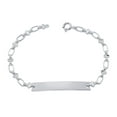 thumbnail image 1 of 925 Sterling Silver Oval Link ID Bracelet, 7"-8" Adjustable Jewelry for Women, 1 of 1