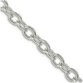 thumbnail image 1 of 925 Sterling Silver Oval Polished Chain Necklace 24 Inch 3.75mm Lobster Claw Chain Necklace for Women and Men, 1 of 2