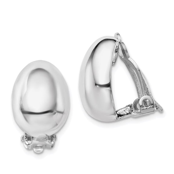 925 Sterling Silver Oval Shape Clip on Earrings Fine Jewelry For Women Gifts For Her