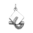 thumbnail image 1 of .925 Sterling Silver Oxidized 3D Graduation Cap Charm, 1 of 2