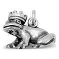 thumbnail image 1 of .925 Sterling Silver Oxidized Kiss Me! Frog Prince Charm, 1 of 1