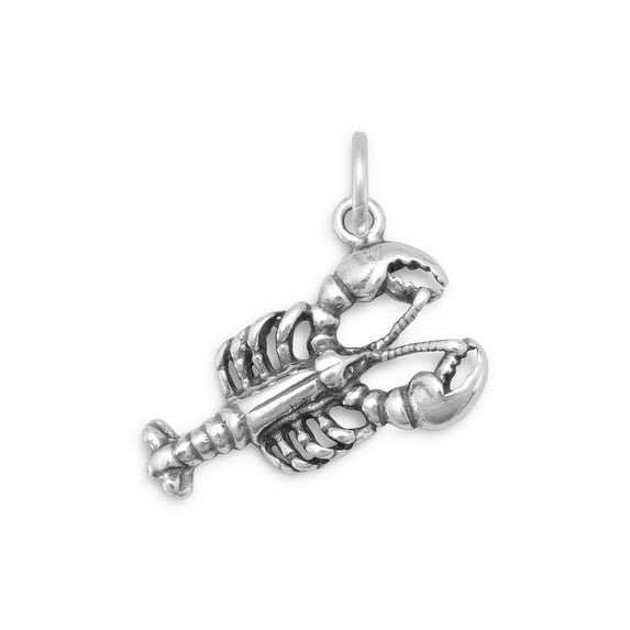 .925 Sterling Silver Oxidized Lobster Charm