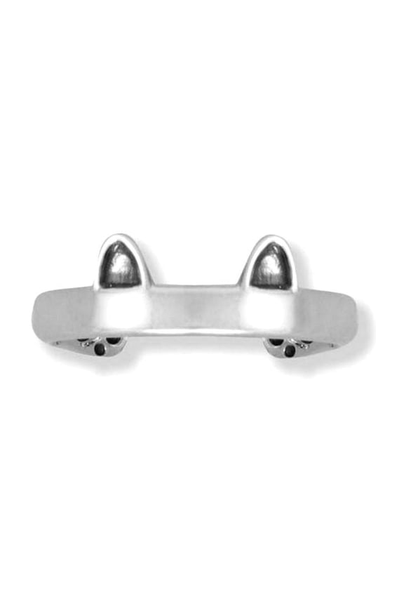 925 Sterling Silver Oxidized Perky Cat Ear Wrap Ring is Adjustable 4.4-6.7mm Wide is Available Sizes Small Large Ring fo