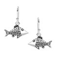 thumbnail image 1 of 925 Sterling Silver Oxidized Plated Cute Fish Dangle For Women Animal Lovers Earrings Fish Jewelry, 1 of 4