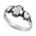 thumbnail image 1 of 925 Sterling Silver Oxidized Platinum Plated Double Cross Heart Women Valentines Day Gifts Ring, 1 of 2