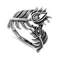 thumbnail image 1 of 925 Sterling Silver Oxidized Platinum Plated Double Leaf Flower Women Valentines Day Gifts Ring, 1 of 2