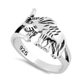 thumbnail image 1 of 925 Sterling Silver Oxidized Platinum Plated Elephant Mother's Day Gift Ring, 1 of 2