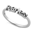 thumbnail image 1 of 925 Sterling Silver Oxidized Platinum Plated Fearless Women Valentines Day Gifts Ring, 1 of 2