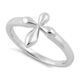 thumbnail image 1 of 925 Sterling Silver Oxidized Platinum Plated High Polish Cross Stackable Women Valentines Day Gifts Ring, 1 of 4