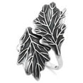 thumbnail image 1 of 925 Sterling Silver Oxidized Platinum Plated Hugging Leaves Women Valentines Day Gifts Ring, 1 of 4