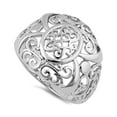 thumbnail image 1 of 925 Sterling Silver Oxidized Platinum Plated Intricate Hearts Vines Women Valentines Day Gifts Ring, 1 of 4