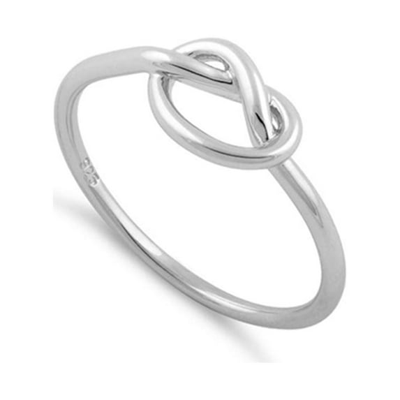 925 Sterling Silver Oxidized Platinum Plated Knot Women Valentines Day Gifts Ring