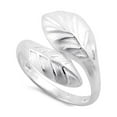 thumbnail image 1 of 925 Sterling Silver Oxidized Platinum Plated Magnolia Leaf Women Mother's Day Gift Ring, 1 of 4