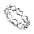 thumbnail image 1 of 925 Sterling Silver Oxidized Platinum Plated Multiple Heart Women Valentines Day Gifts Ring, 1 of 4