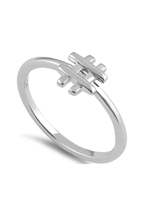 925 Sterling Silver Oxidized Platinum Plated Number Women Valentines Day Gifts Ring