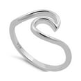 thumbnail image 1 of 925 Sterling Silver Oxidized Platinum Plated Ocean Wave Women Valentines Day Gifts Ring, 1 of 4