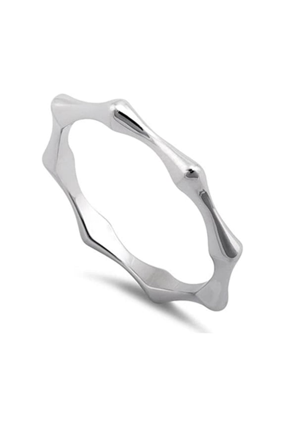 925 Sterling Silver Oxidized Platinum Plated Octagon Bone Women Valentines Day Gifts Ring