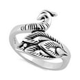 thumbnail image 1 of 925 Sterling Silver Oxidized Platinum Plated Peacock Women Valentines Day Gifts Ring, 1 of 4