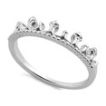 thumbnail image 1 of 925 Sterling Silver Oxidized Platinum Plated Princess Tiara Women Valentines Day Gifts Ring, 1 of 4