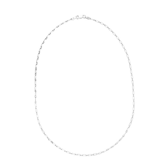 925 Sterling Silver Paperclip Chain Necklace With Lobster Clasp 24 Inch Chain Necklace for Women and Men