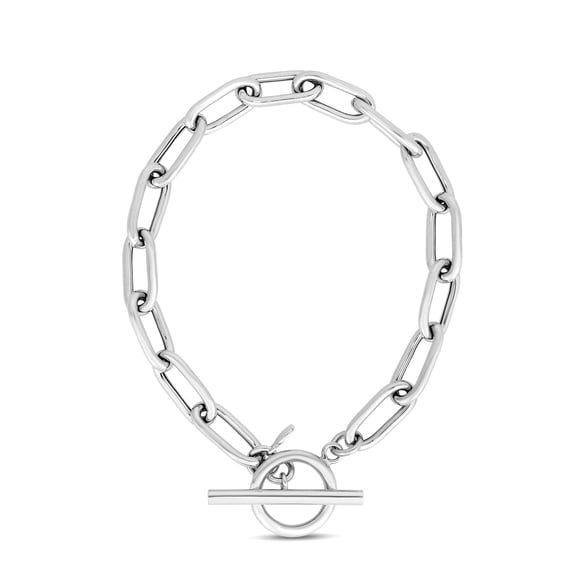 925 Sterling Silver Paperclip Toggle Chain Necklace 18 Inch Chain Necklace for Women and Men