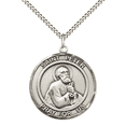 thumbnail image 1 of .925 Sterling Silver Patron St. Saint Peter the Apostle Medal Pendant with 18" Rhodium Plated Lite Curb Brass Chain Catholic Religious Necklace - Made in USA,Deluxe Velvet Gift Box, 1 of 3
