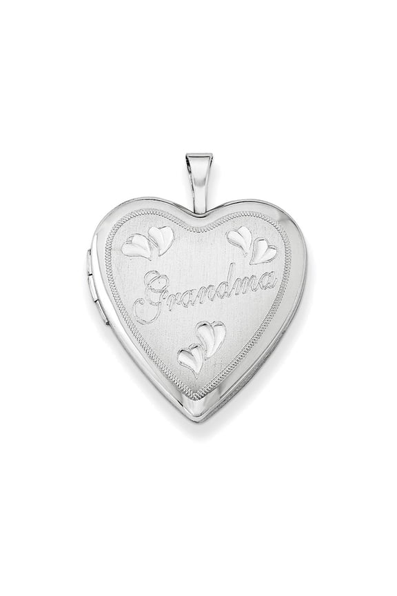 FJC Finejewelers Sterling Silver 20mm D/c Grandma Heart Locket Necklace