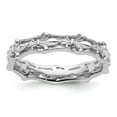 thumbnail image 1 of 925 Sterling Silver Patterned Polished Fleur De Lis Stackable Ring Size 8 - Stackable Ring for Women, 1 of 8
