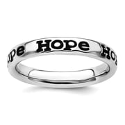 925 Sterling Silver Patterned Stackable Polished Enameled Hope Ring Size 6 Stackable Ring for Women