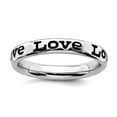 thumbnail image 1 of 925 Sterling Silver Patterned Stackable Polished Enameled Love Ring Size 5 Stackable Ring for Women, 1 of 2